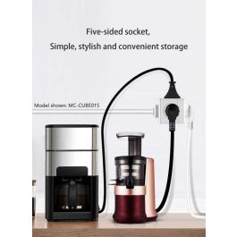 MicroConnect Cubo de energía 4 salidas Schuko 2x USB-A 1x USB-C 1.5m cable blanco