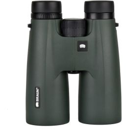 Braun Wildline 12x50 Binoculares BK-7 Verdes para Caza y Observación - Resistentes con Montura Trípode