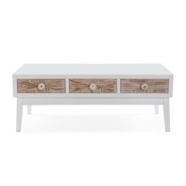 Versa Mesa Centro con 3 Cajones Sira, 110x60x41 cm, Madera MDF y Pino Versa Mesa Centro con 3 Cajones Sira, 110x60x41 cm, Madera MDF y Pino