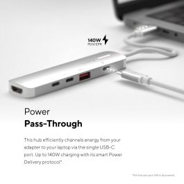 Hub USB Linq Byelements LQ49051 Blanco Gris