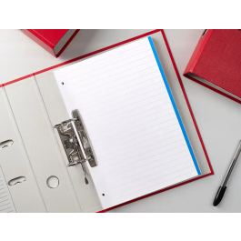 Liderpapel Recambio A4 100 Hojas 100gr Rayado Horizontal 4 Taladros Bandas de 5 Colores