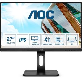 AOC 27P2Q Monitor 27" Full HD IPS 4ms 75Hz con HDMI, DisplayPort, VGA y USB 3.2 Gen 1 - Negro