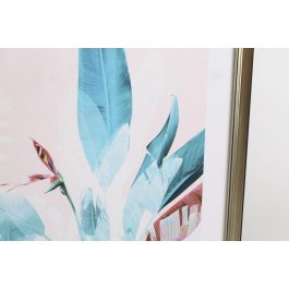 DKD Home Decor Cuadro Tropical Rosa Turquesa Negro 4 x 80 x 60 cm (3 Unidades)