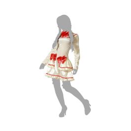 Disfraz Muñeca de Porcelana Mujer Adulta con Vestido Beige y Lazos Rojos Talla XS-S Halloween