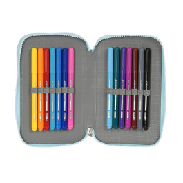 Plumier Doble Moos Garden Turquesa 12.5 x 19.5 x 4 cm (28 piezas)