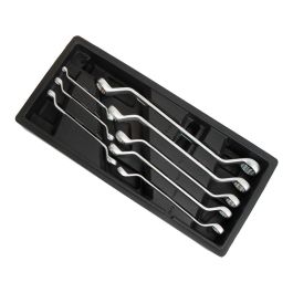 Llaves de estrella cromo-vanadio acodadas dobles, juego 8 piezas