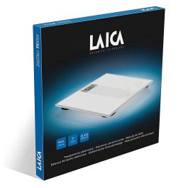 Laica Ps5014 Báscula de Baño Digital Blanco, Cálculo de Composición Corporal, 180 kg, Vidrio Templado