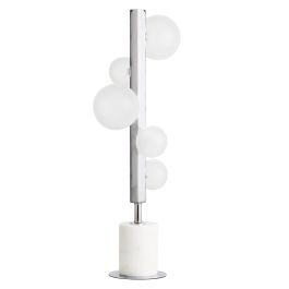DKD Home Decor Lámpara Sobremesa Moderna con 5 Bolas, Mármol y Cristal, Blanco Plateado, 68 cm Alto, 5 Bombillas G4 Precio: 78.92346. SKU: S3031325