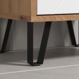 Armario alto con dos puertas - TRENDTEAM - Serie Touch - Blanco/Marrón - 36 cm de largo Armario alto con dos puertas - TRENDTEAM - Serie Touch - Blanco/Marrón - 36 cm de largo