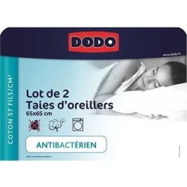 Conjunto de 2 fundas de almohadas de Dodo Square - 65x65 cm - Blanco - Hecho en Francia Conjunto de 2 fundas de almohadas de Dodo Square - 65x65 cm - Blanco - Hecho en Francia