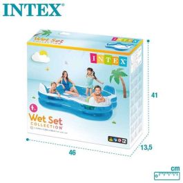 Intex Piscina Hinchable Rectangular con 4 Asientos, 990 Litros, 229x229x66 cm, para Niños +6 Años