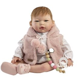 Muñecas Guca 10297 Muñeca Reborn Naiara con Pelo Natural 46 cm Cuerpo de Tela y Extremidades de Vinilo +3 años
