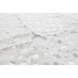 DKD Home Decor Base para Árbol de Navidad Moderna de Poliéster Blanco y Plateado 120x120x2 cm - Pack 2 Unidades