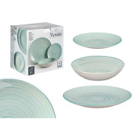 Set Vajilla 12 Pcs Espiral Azul Vessia 28X29CM (2 Unidades)