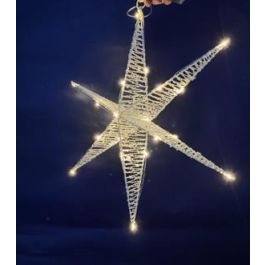 DKD Home Decor Decoración Luminosa de Navidad Moderna Estrella LED Blanco, Metal, 13x30x30 cm, 2 Unidades, para 3 Pilas AA Precio: 11.93544. SKU: B1E3AG8PHM