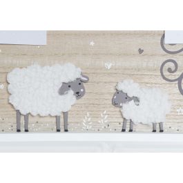 DKD Home Decor Memo Fotos Baby Oveja Natural Blanco 2 x 25 x 40 cm (4 Unidades)