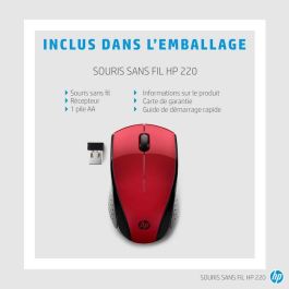 HP Ratón Inalámbrico 220 (Sunset Red) - Ratón Inalámbrico de Tamaño Viaje con Larga Duración de Batería