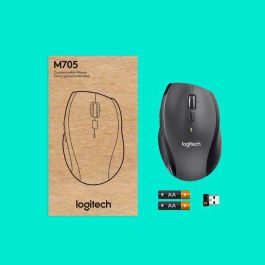 Logitech M705 Marathon Ratón Inalámbrico RF Charcoal con Desplazamiento Hiper-Rápido, Seguimiento Láser y Hasta 3 Años de Batería