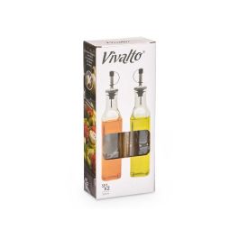 Vivalto Set de Cocina Aceitera y Vinagrera de Vidrio 300 ml, Silicona y Acero Inoxidable, Transparente, 10.5x26x5.5 cm (24 Unidades) Vivalto Set de Cocina Aceitera y Vinagrera de Vidrio 300 ml, Silicona y Acero Inoxidable, Transparente, 10.5x26x5.5 cm (24 Unidades)