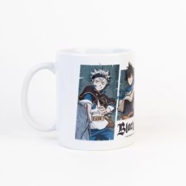 ERIK Taza de Cerámica Black Cover con Personajes Asta, Yuno, Noelle y Yami - 350ml - Apta para Lavavajillas y Microondas