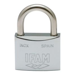 Ifam Inox 40 - Candado inoxidable 40mm, arco normal, alta resistencia, 2 llaves