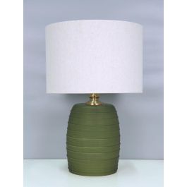 DKD Home Decor Lámpara Sobremesa Moderno Verde Musgo Beige Cristal Lino 38 x 57 x 38 cm Precio: 87.9943339. SKU: B14J4P9Y53