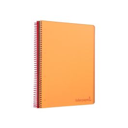 Cuaderno Espiral Liderpapel A5 Micro Wonder Tapa Plastico 120H 90 gr Cuadro 5 mm 5 Bandas 6 Taladros Color Naranja