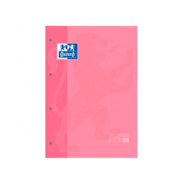 Oxford Recambio Color 1 Din A4+ 80 Hojas 90 Gr Cuadro 5 mm 4 Taladros Rosa Chicle
