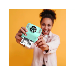 Wondee Cámara de Fotos Instantánea Turquesa con Impresión Rápida y Juegos Incluidos, Cámara Digital 12MP
