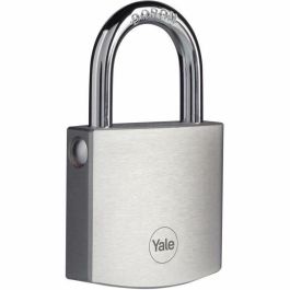 Yale Y120DB/50/127/1 Candado de latón cromado 50 mm con alta resistencia a la intemperie y 3 llaves reversibles