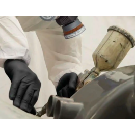 Deltaplus Guantes de Nitrilo Químico Desechable No Empolvado Talla 6/7 Color Negro Caja de 100 Unidades