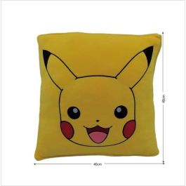 Pokemon POK3700891706681 Cojín Premium Cuadrado Pikachu de Microfibra 40 cm