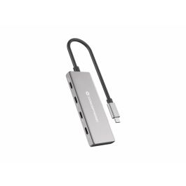 Conceptronic HUBBIES16G 4-Port USB 3.2 Gen 2 Hub, 10Gbps, USB-C a W Usb PD/Aluminum