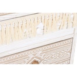 Cajonera Boho DKD Home Decor Blanco Natural 35 x 89 x 48 cm