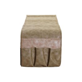 DKD Home Decor Portamandos Tradicional Marron Beige Pu 30 x 90 x 0.5 cm