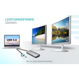Hub USB i-Tec CANANOTDOCKPD Plateado