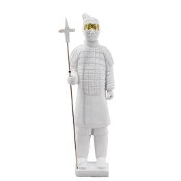 DKD Home Decor Figura Decorativa Moderno Guerrero de Resina Blanco Dorado 10x44x15 cm (4 Unidades) Precio: 58.30506. SKU: B15XV2SEEF