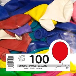 Party Time 100 Globos Surtidos de Látex Color Party Time 23 cm