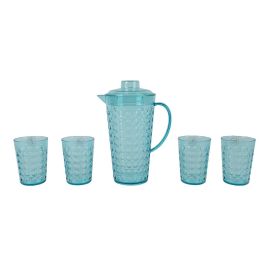 KSD Jarra con 4 vasos, diseño bolas, color azul, plástico Precio: 11.68999997. SKU: B1B4ENBCY3