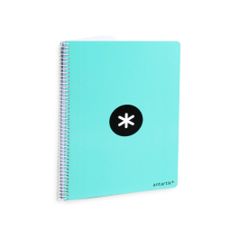 Antartik Cuaderno Espiral A4 Tapa Dura 80 Hojas 90gr Cuadro 4mm Margen Color Menta