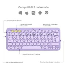 Logitech - teclado inalámbrico K380 - Lemonada de lavanda Logitech - teclado inalámbrico K380 - Lemonada de lavanda