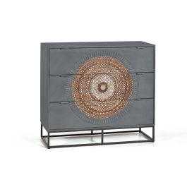 GINER Y COLOMER Cómoda de Madera de Mango con Patas de Metal Gris y Marrón, 3 Cajones Precio: 798.5879. SKU: B1GCH2ALR9