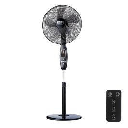 Ventilador de pie con mando a distancia. color negro. potencia: 60w aspas: ø40cm altura regulable 110-130cm edm Precio: 54.68999987. SKU: B1B6MRBCRZ