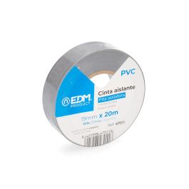 Edm Cinta aislante calidad supra gris 20 m x 19 mm PVC resistente a la intemperie