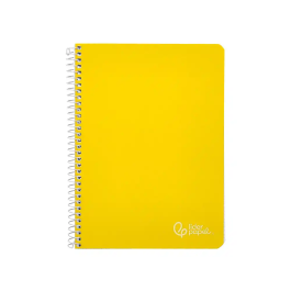 Liderpapel Cuaderno espiral Witty A5 tapa dura 80 hojas 90gr cuadro 4mm con margen color amarillo