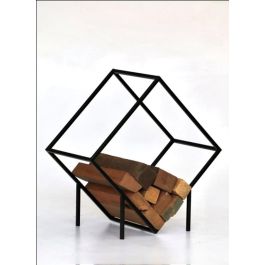 DKD Home Decor Leñera Loft Negro Acero 57 x 30 x 58 cm