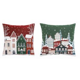 DKD Home Decor Funda de Cojín Navidad Tradicional Jacquard Burdeos Verde 45 x 45 cm Pack de 4 Precio: 39.58999968. SKU: B1DPVLXB3H