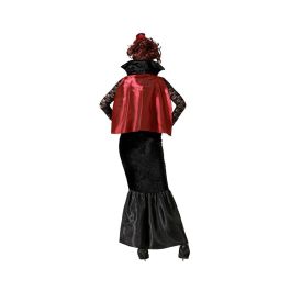 Disfraz de Vampiresa para Mujer Adulto, Vestido Largo Negro y Capa a Juego. Talla XL. Ideal para Halloween y Fiestas Temáticas
