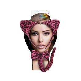 Kit Diadema Cola Y Pajarita Tigresa Fucsia para Disfraces de Animales Salvajes