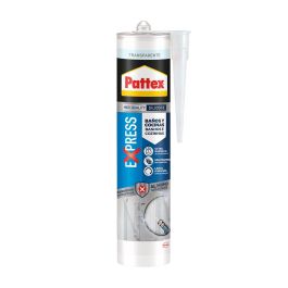Pattex Silicona Express Transparente 280 ml - Alta Resistencia al Moho, Secado Rápido 1 Hora